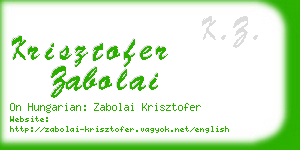 krisztofer zabolai business card